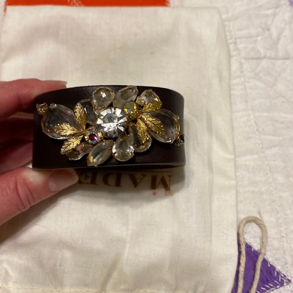 Made in the Deep South brown leather cuff bracelet